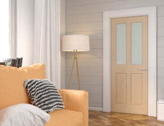 Traditional Victorian Frosted Glass Oak Internal Door Set
