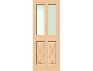 Traditional Victorian Frosted Glass Oak Internal Door Set