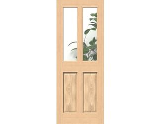 Traditional Victorian Clear Glass Oak - Prefinished Internal Door Set