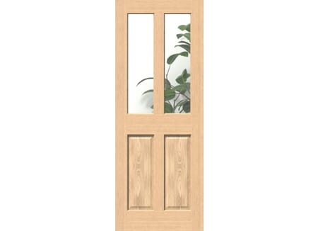 Traditional Victorian Clear Glass Oak - Prefinished Internal Door Set
