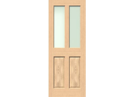 Traditional Victorian Frosted Glass Oak - Prefinished Internal Door Set