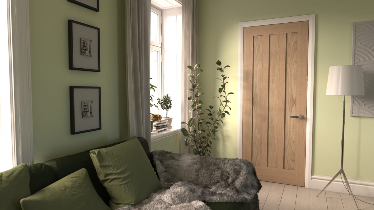 Aston 3 Panel Oak Internal Door Set