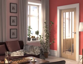 Lincoln Clear Glass Oak Internal Door Set