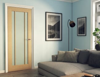 Lincoln Frosted Glass Oak Internal Door Set