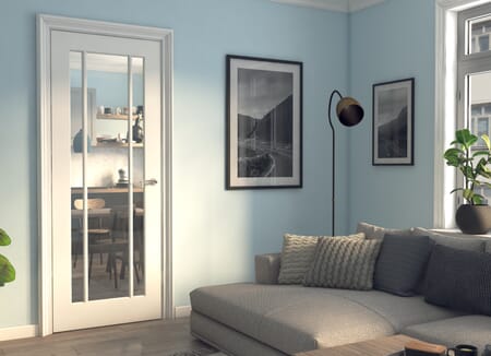 Lincoln Clear Glass White Internal Door Set