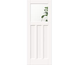 DX 30s Style Clear Glass White Internal Door Set