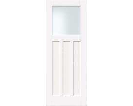 DX 30s Style Frosted Glass White Internal Door Set