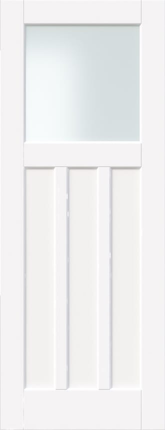 DX 30s Style Frosted Glass White Internal Door Set