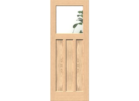 DX 30s Style Clear Glass Oak Internal Door Set