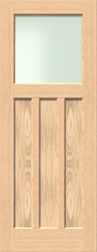 DX 30s Style Frosted Glass Oak Internal Door Set