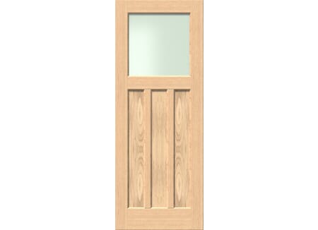 DX 30s Style Frosted Glass Oak Internal Door Set