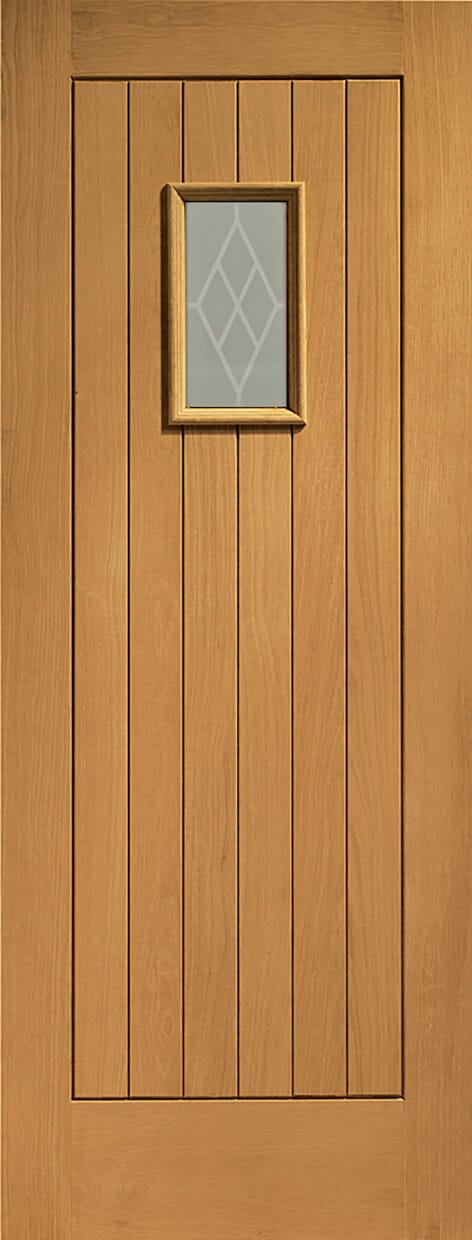 Chancery Decorative Double Glazed - Prefinished Oak External Door Set