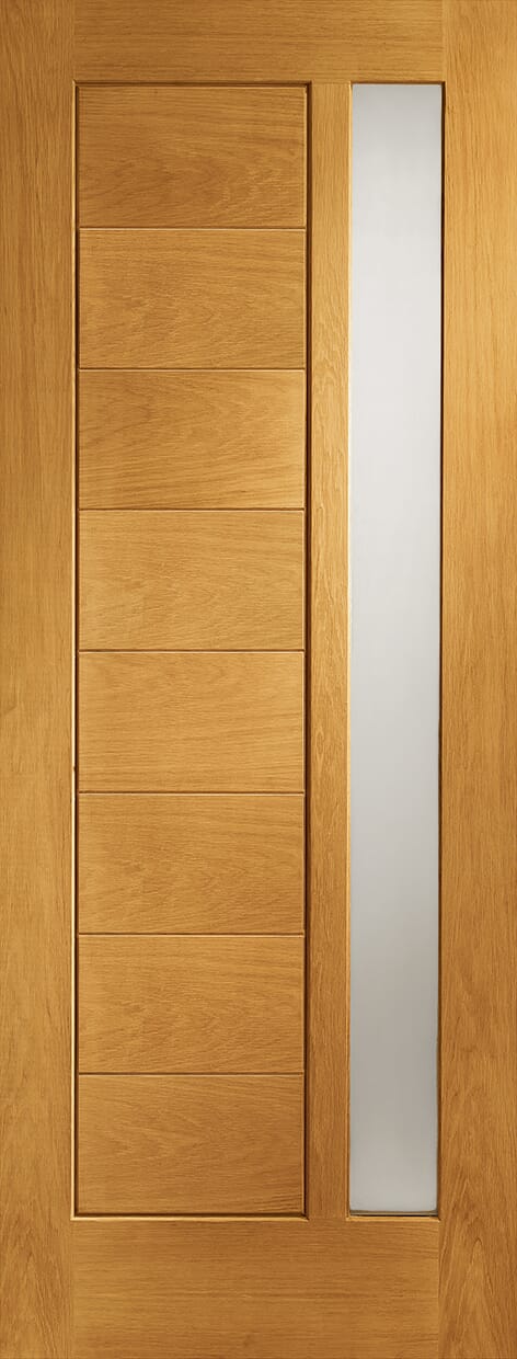 Modena Obscure Double Glazed - Prefinished Oak External Door Set