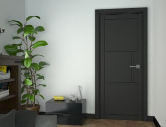 Heritage 3 Panel Black Internal Door Set