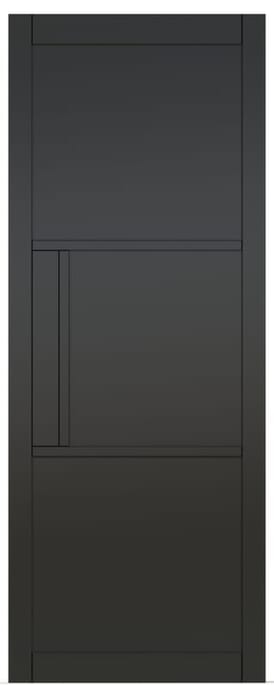 Heritage 3 Panel Black Internal Door Set