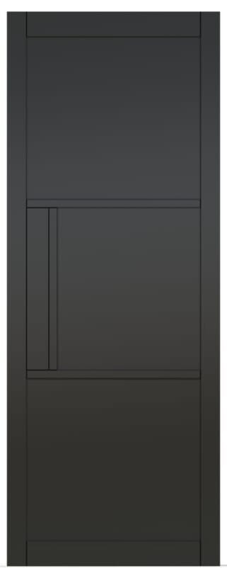 Heritage 3 Panel Black Internal Door Set