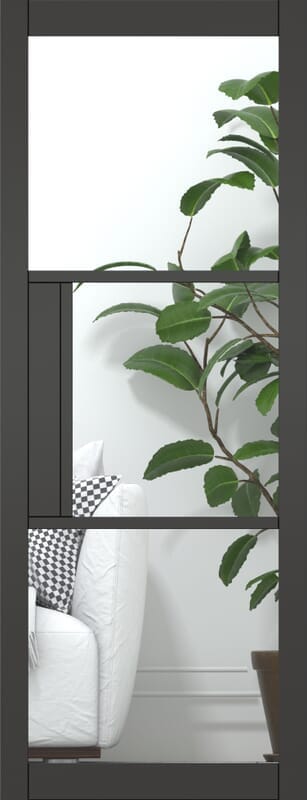 533x1981x35mm (21") Heritage Black Primed Clear Glazed Internal Doors