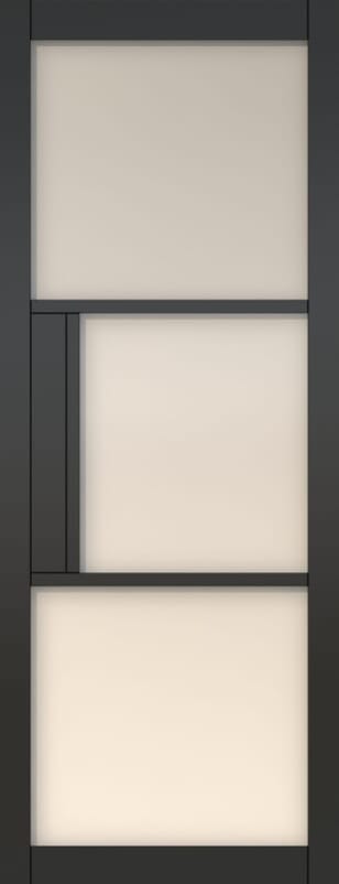 Heritage Frosted Glass Black Internal Door Set