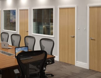 Flush Oak Solid Core - Prefinished Internal Door Set