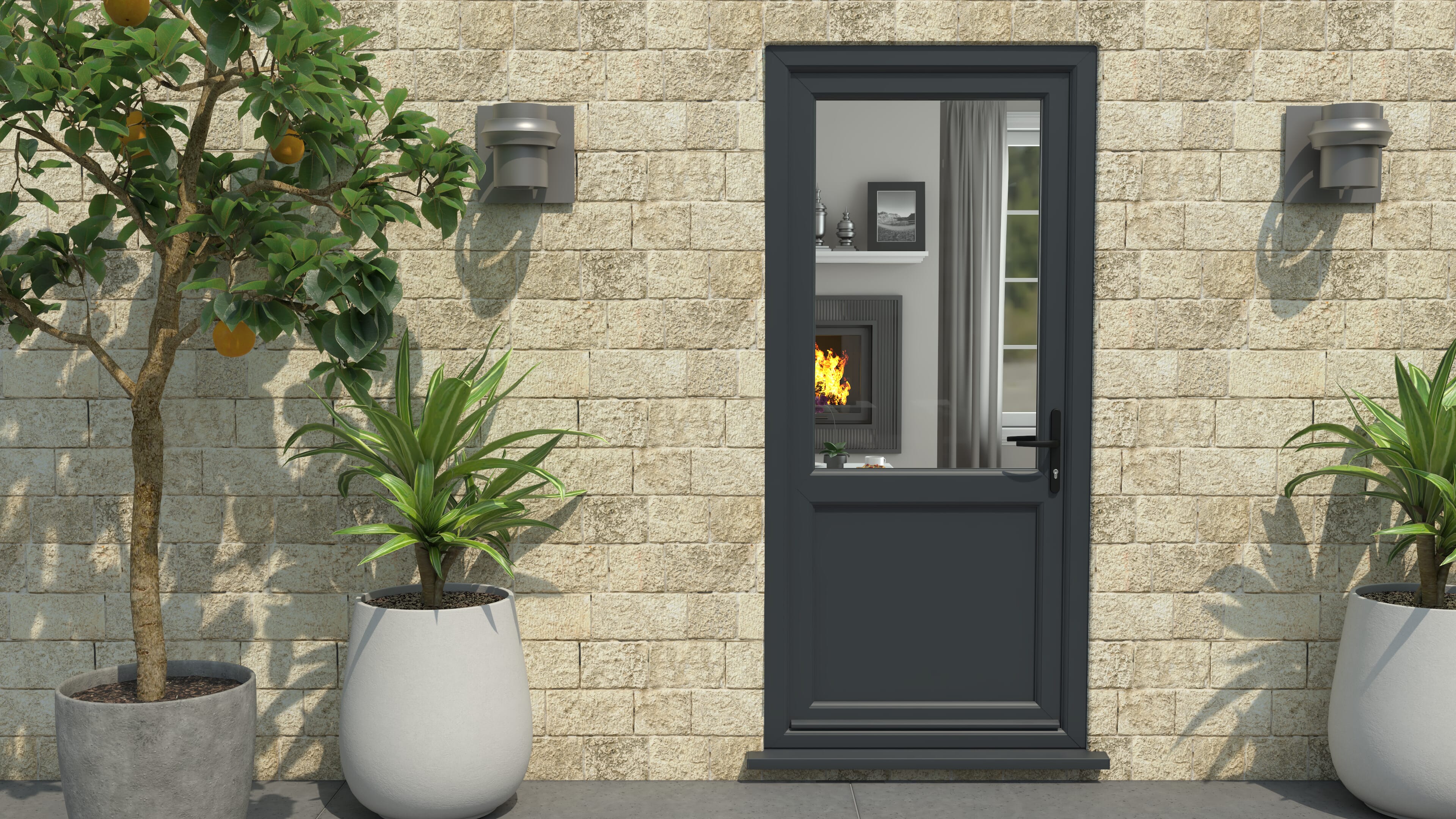 Climadoor Grey Out / White In UPVC 2XG External Door Set Price Comparisons | Compare The Build