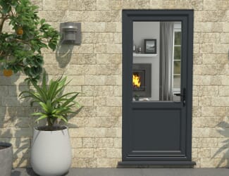 Climadoor Grey Out / White In UPVC 2XG External Door Set - Part Q Compliant
