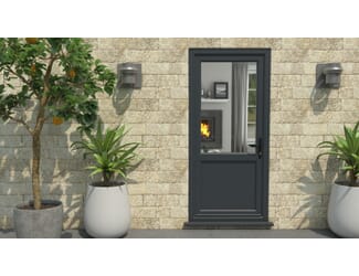 Climadoor Grey Out / White In UPVC 2XG External Door Set - Part Q Compliant