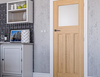 Cambridge Oak Frosted Glass Internal Door Set