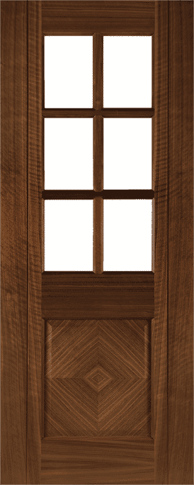 Kensington Walnut Glazed Prefinished Internal Door Set