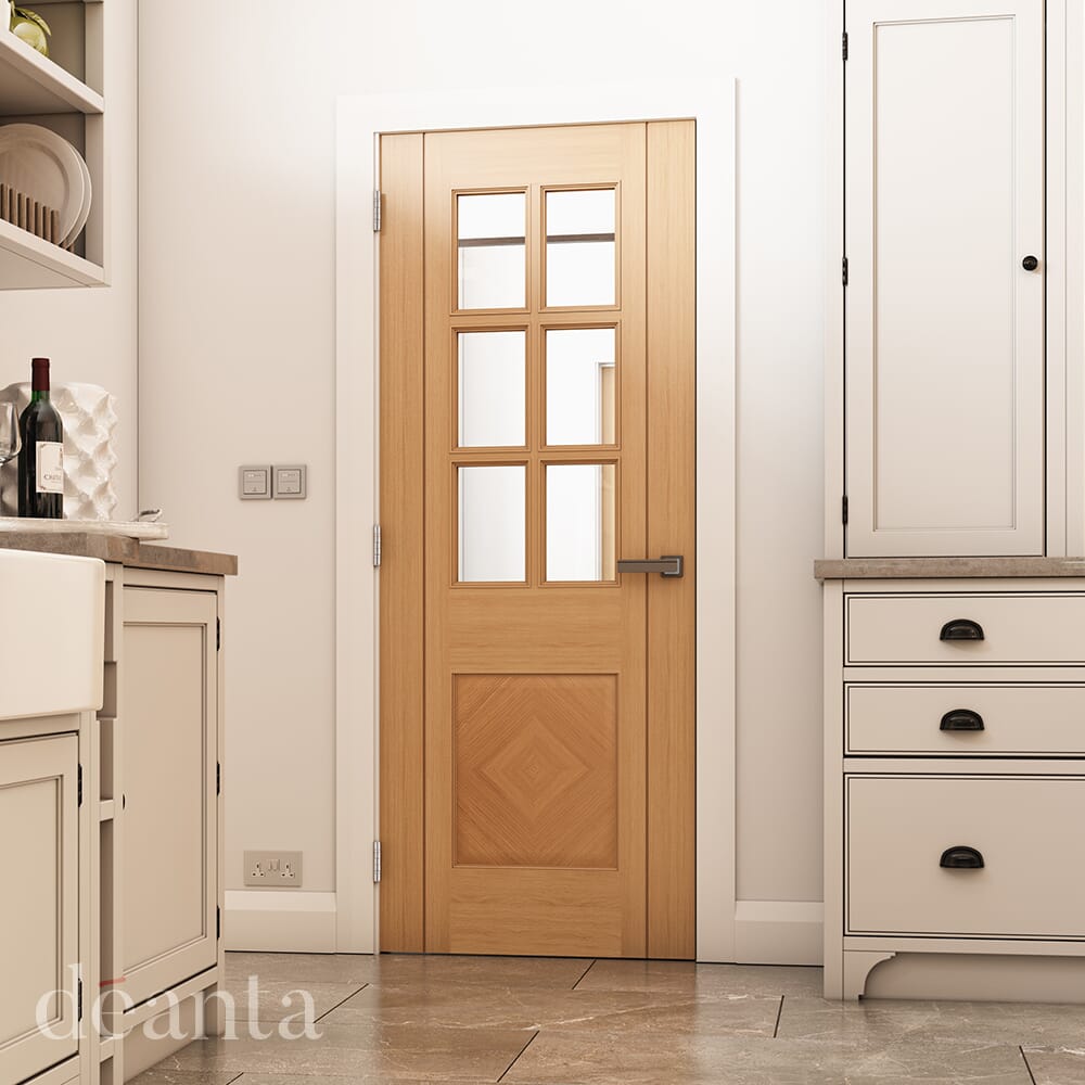 Kensington Oak Glazed Prefinished Internal Door Set