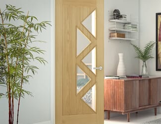 Ely 5L Glazed Oak - Prefinished Internal Door Set