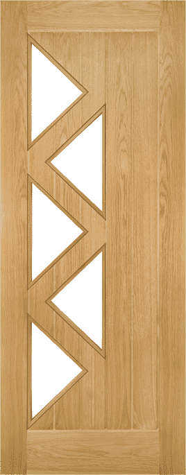 Ely 5L Glazed Oak - Prefinished Internal Door Set