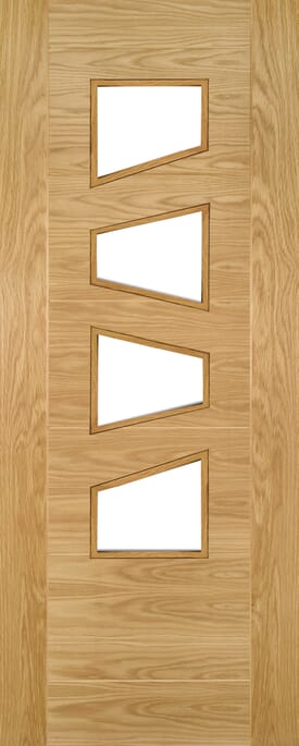 Seville Oak 4L Slanted Glazed Prefinished Internal Door Set Price Comparisons | Compare The Build