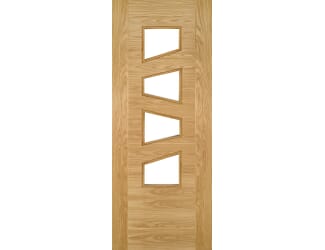 Seville Oak 4L Slanted Glazed Prefinished Internal Door Set