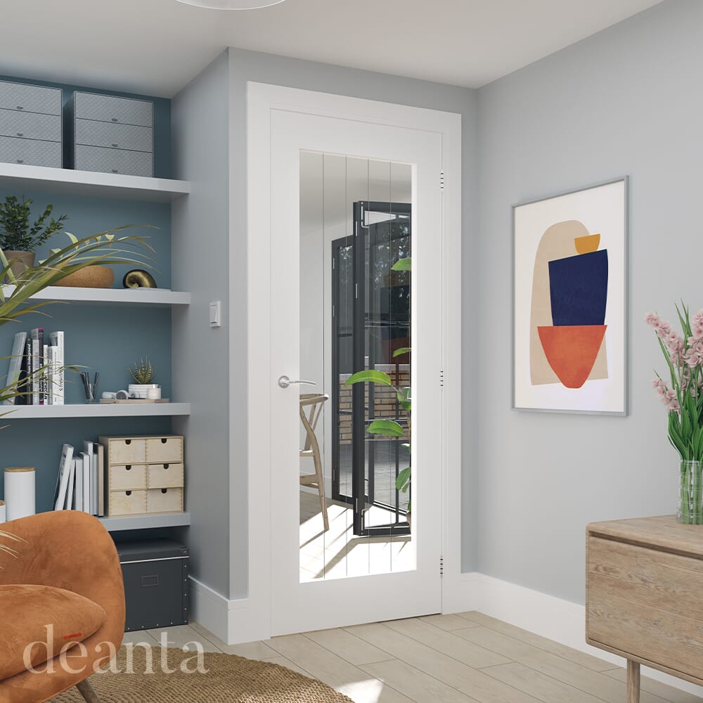 Ely White 1L Full Glazed Internal Door Set