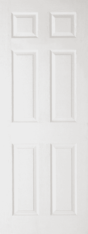 Regency Textured 6 Panel White Moulded Internal Door Set