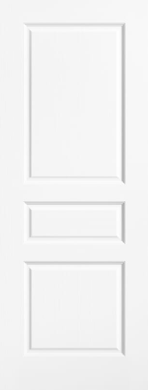Textured 3 Panel White Moulded Internal Door Set