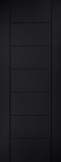 Linear 7 Panel Black Laminate Internal Door Set