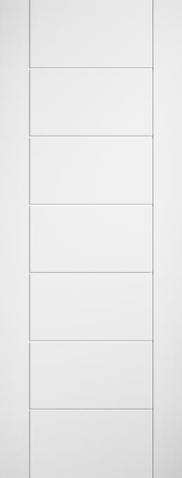 Linear 7 Panel White Laminate Internal Door Set