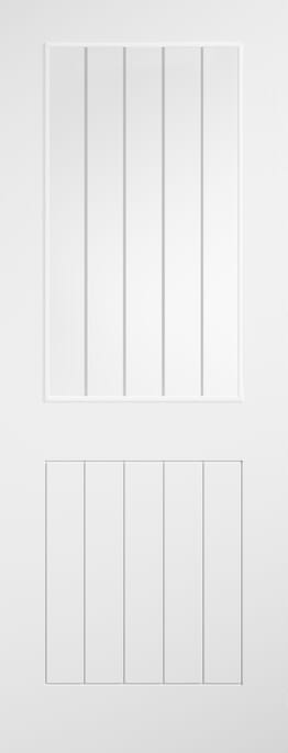 Cottage White Clear Glass with Frosted Lines Laminate Internal Door Set