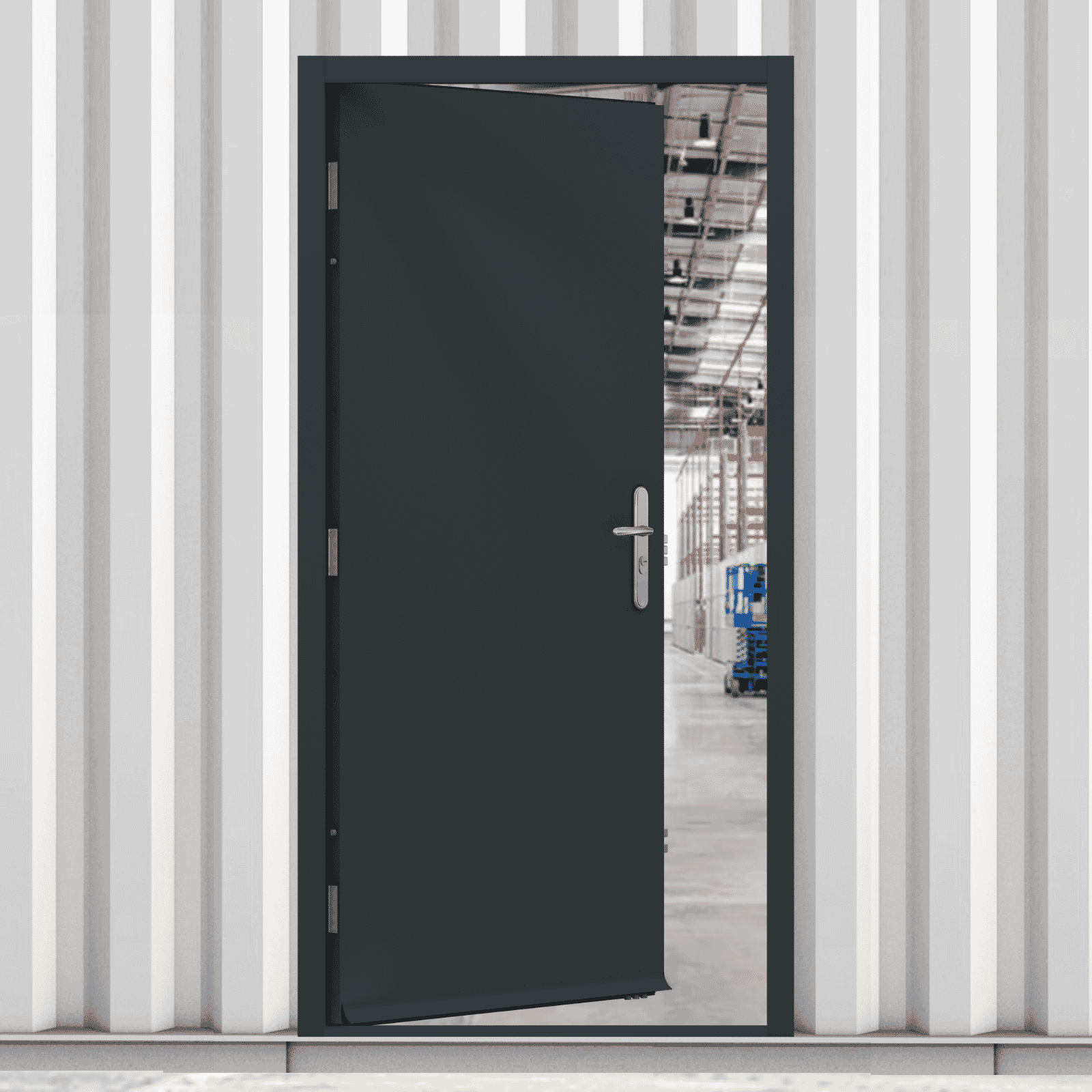 CLIMADOOR Anthracite Grey Steel Personnel External Door Set