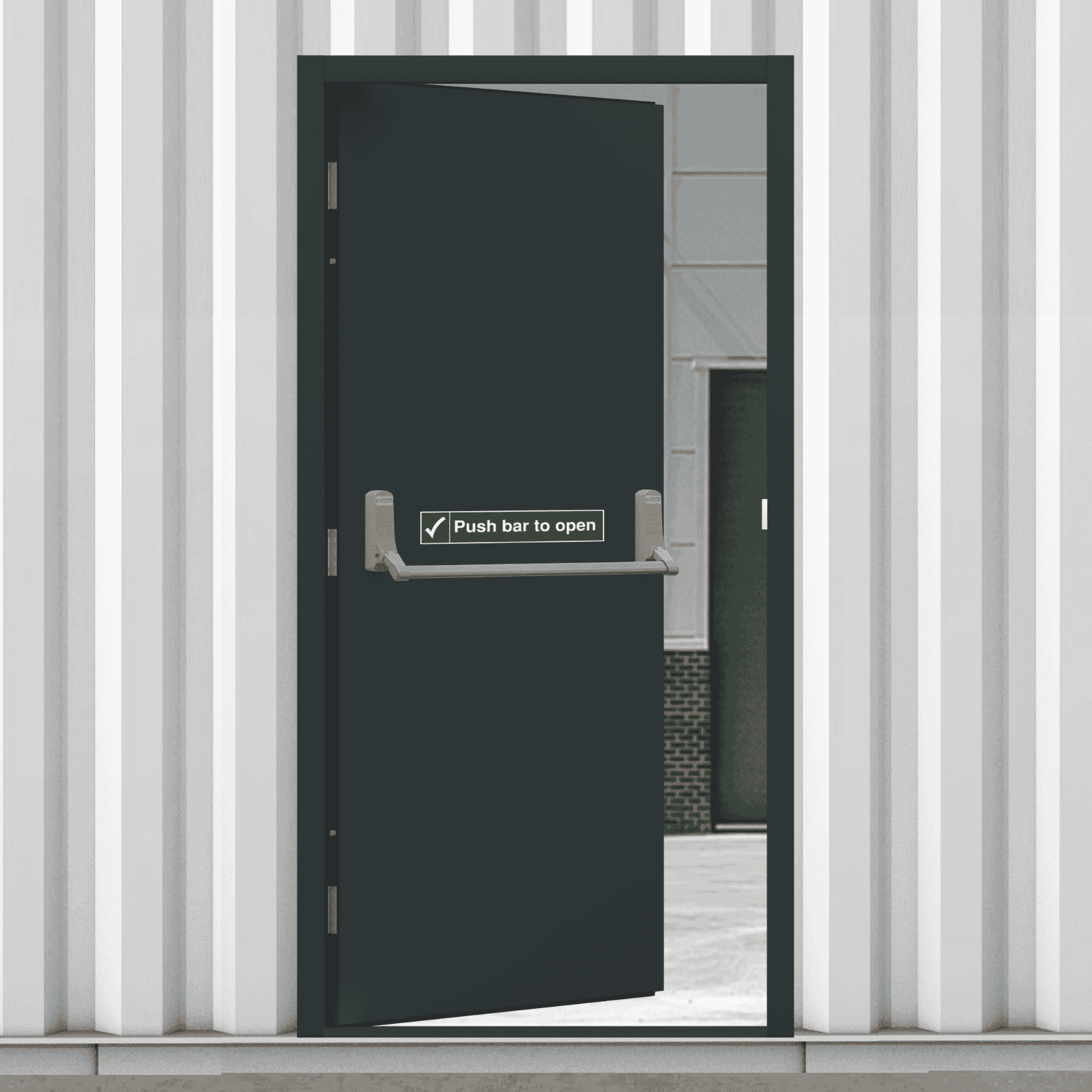 CLIMADOOR Anthracite Grey Steel Fire Exit External Door Set