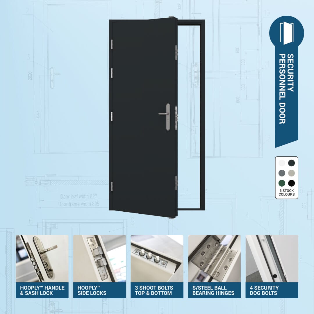 CLIMADOOR Anthracite Grey Steel Heavy Duty Personnel External Door Set