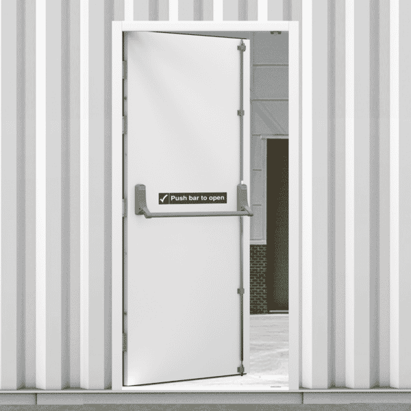 CLIMADOOR White Steel Heavy Duty Fire Exit External Door Set