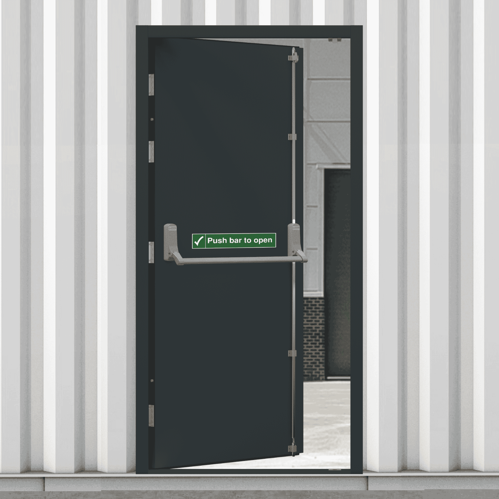 CLIMADOOR Anthracite Grey Steel Heavy Duty Fire Exit External Door Set