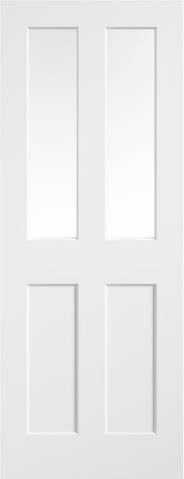 Ashford Smooth White Primed Clear Glass Moulded Internal Door Set