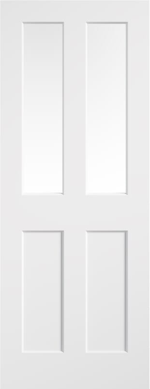 Ashford Smooth White Primed Clear Glass Moulded Internal Door Set