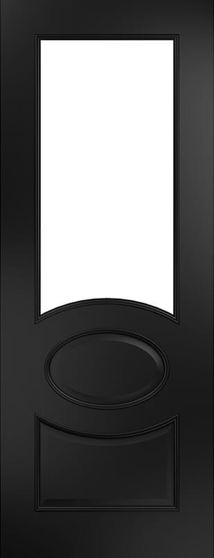 Clarendon Black Clear Glazed Prefinished Internal Door Set