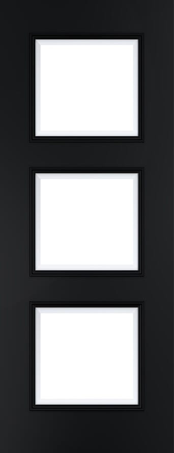 Trinity Black Clear Glazed Prefinished Internal Door Set