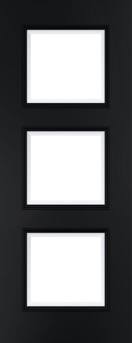 Trinity Black Clear Glazed Prefinished Internal Door Set