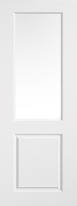 Smooth 2 Panel White Glazed Moulded Internal Door Set